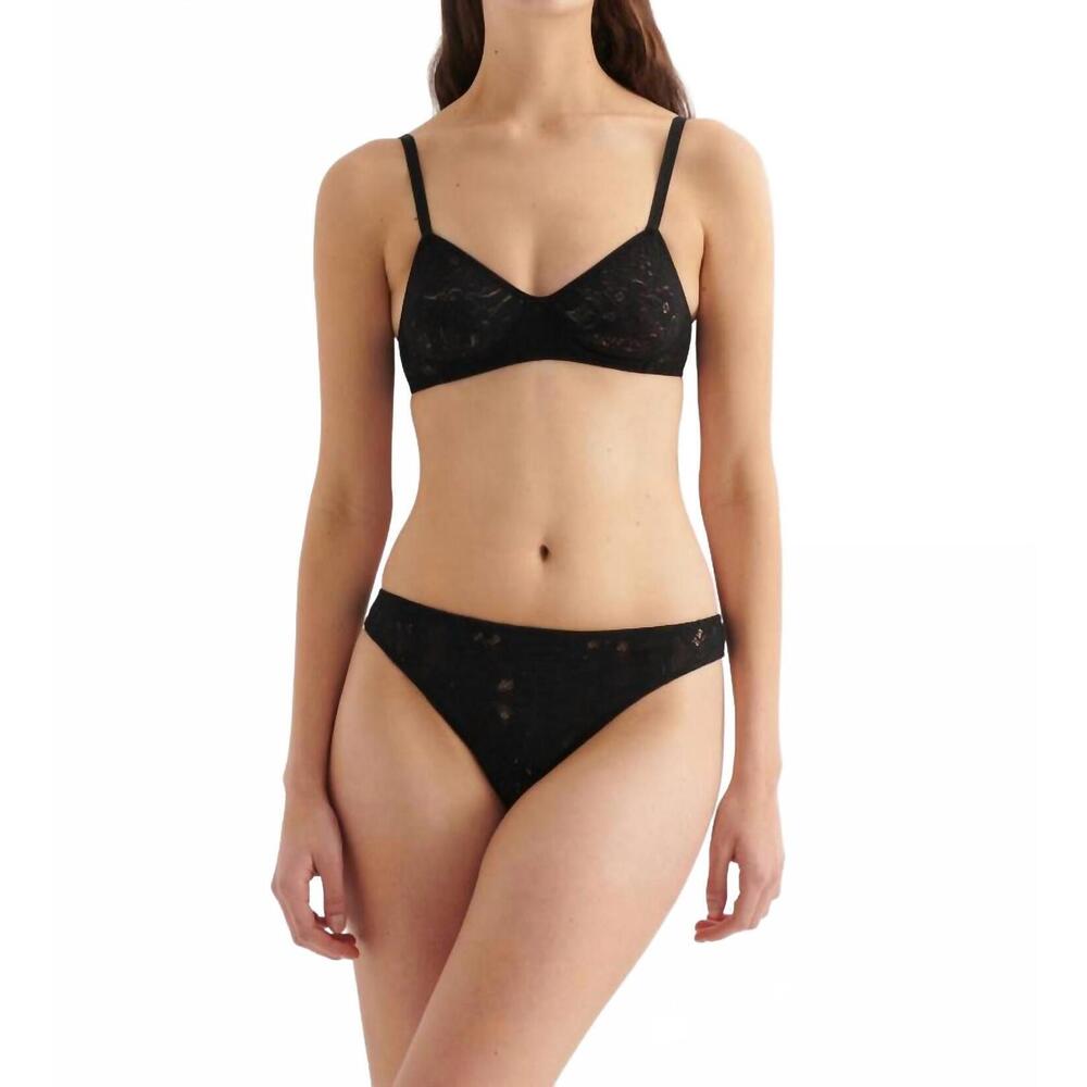 NEW ARAKS tine lace thong in black